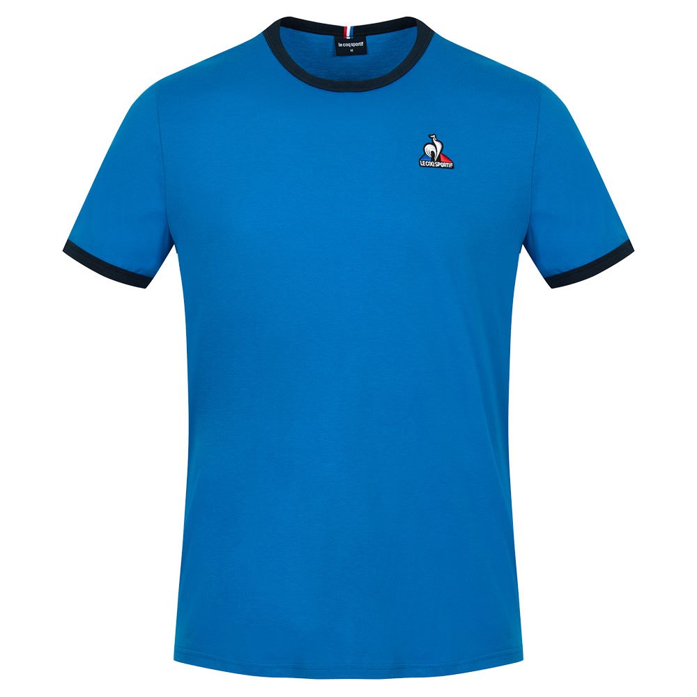 Le Coq Sportif Bat N°3 Short Sleeve Round Neck Men\'s T-shirts Blue | 36LQGBEIA