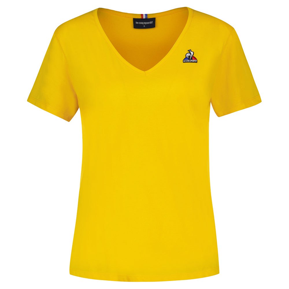 Le Coq Sportif Ess Col V N°2 Short Sleeve Women\'s T-shirts Yellow | 04ZHWEALJ