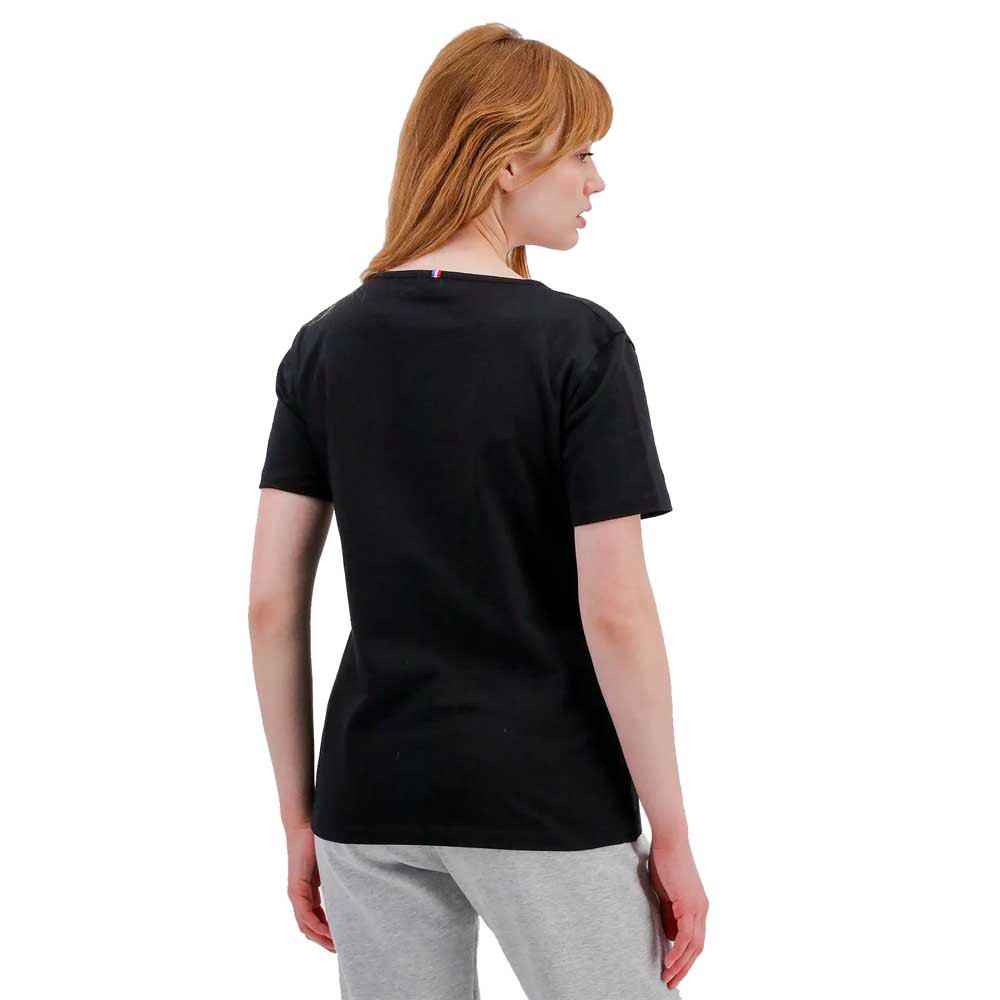 Le Coq Sportif Essential N°1 Short Sleeve V Neck Women's T-shirts Black | 71OFCTJAE