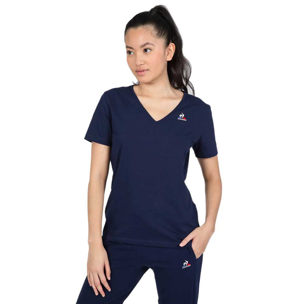 Le Coq Sportif Essential N°2 Short Sleeve V Neck Women\'s T-shirts Blue | 61TUPNDAB