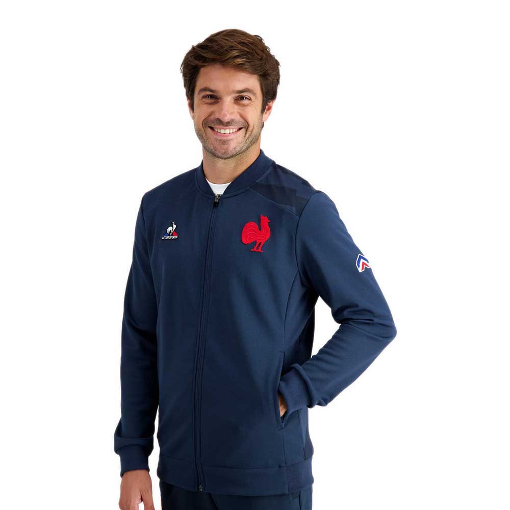 Le Coq Sportif Ffr Presentation 22/23 Full Zip Men\'s Sweatshirts Blue | 23MADOCUB