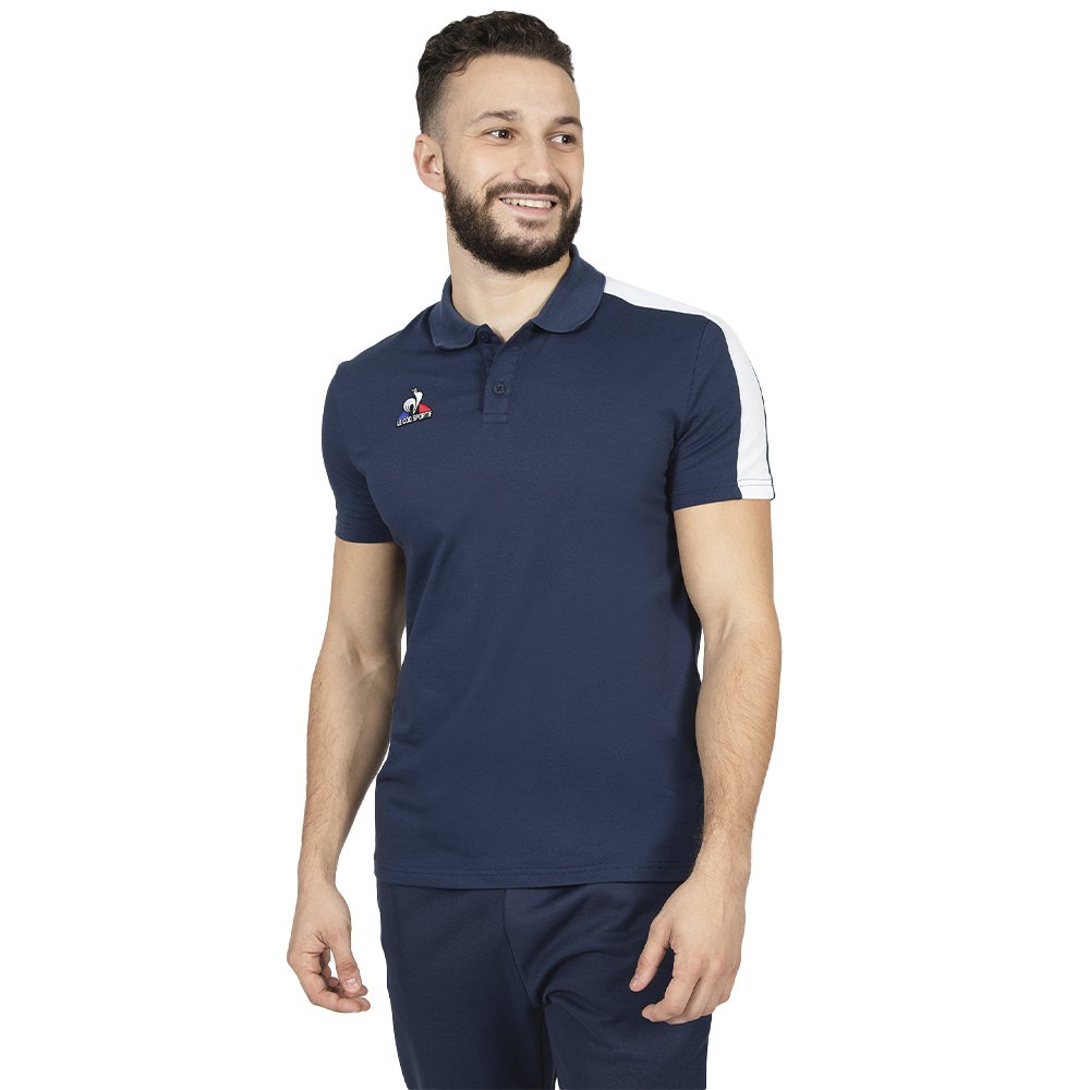 Le Coq Sportif Presentation Bicolore N°1 Short Sleeve Men\'s Polo Shirts Blue | 13SFECVZA