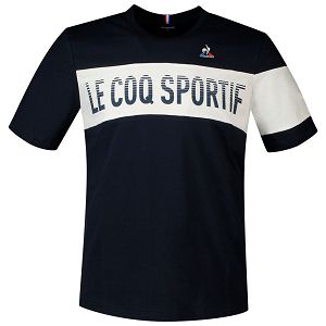 Le Coq Sportif Bat N°2 Short Sleeve Men's T-shirts Black | 08CZLBUFO