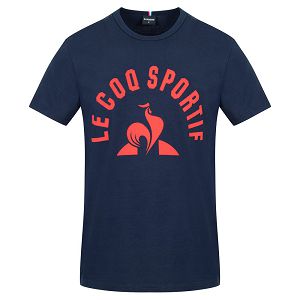 Le Coq Sportif Bat N°2 Short Sleeve Round Neck Men's T-shirts Blue | 37RZKUHYG