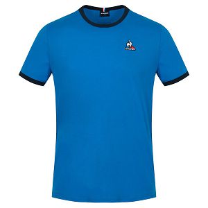 Le Coq Sportif Bat N°3 Short Sleeve Round Neck Men's T-shirts Blue | 36LQGBEIA