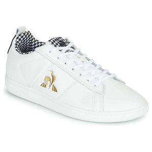 Le Coq Sportif Courtclassic Pied De Poule Men's Sneakers White | 84KQTVIFL