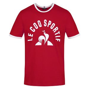 Le Coq Sportif Essentials N3 Short Sleeve Men's T-shirts Red | 16MEWTHKX