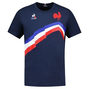 Le Coq Sportif Ffr Fanwear N°1 Short Sleeve Men's T-shirts Blue | 31WAQZVLR