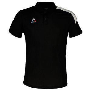 Le Coq Sportif Presentation Bicolore N°1 Short Sleeve Men's Polo Shirts Black | 04INQHESV