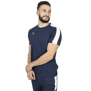 Le Coq Sportif Presentation Bicolore N°1 Short Sleeve Men's T-shirts Blue | 07TXAMONJ