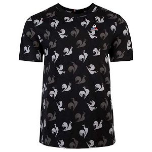 Le Coq Sportif Presentation Bicolore N°1 Short Sleeve Men's Polo Shirts Black | 74NDBHOMV