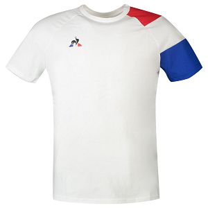 Le Coq Sportif Presentation Tri N1 Short Sleeve Men's T-shirts White | 86JNYKOHG