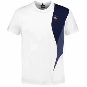 Le Coq Sportif Saison 1 N°1 Short Sleeve Men's T-shirts White | 92ECIAHLR