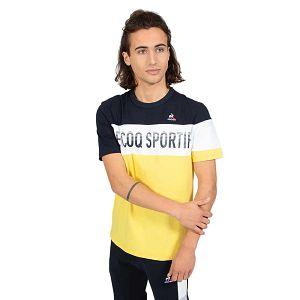 Le Coq Sportif Saison 2 N°1 Short Sleeve Round Neck Men's T-shirts Yellow | 17SWQACIH