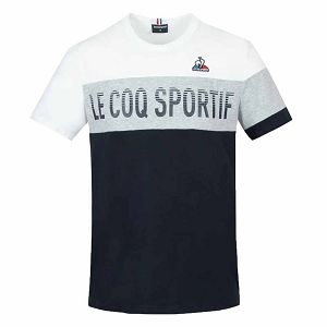 Le Coq Sportif Saison 2 N°1 Short Sleeve Round Neck Men's T-shirts Black | 52QZXLFBU