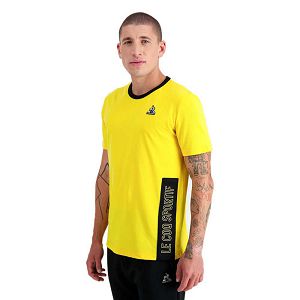 Le Coq Sportif Tech N°1 Short Sleeve Men's T-shirts Yellow | 32JBSENCK