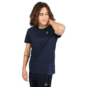 Le Coq Sportif Tech N°1 Short Sleeve Round Neck Men's T-shirts Blue | 27FPUSVEQ